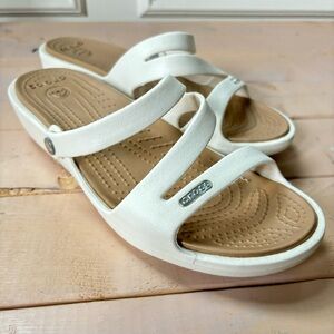 White Crocs sandals